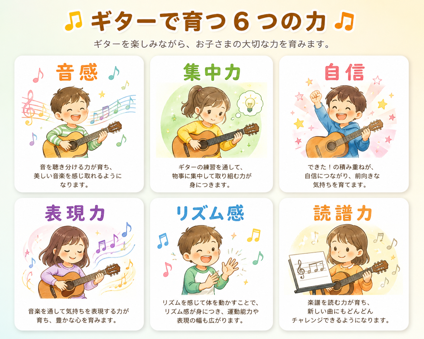 ギターで育つ6つの力